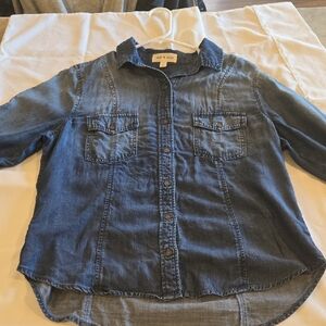 Cloth & Stone Blue Chambray Top